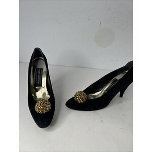 Stuart Weitzman for Mr Seymour Pumps Pointy Toe Black Leather Suede Shoes‎ 6 AA